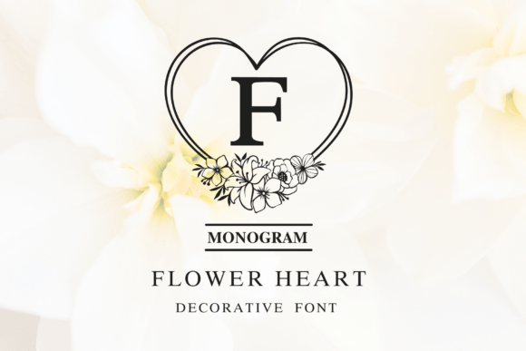 Monogram Flower Heart: A Romantic Typographic Statement